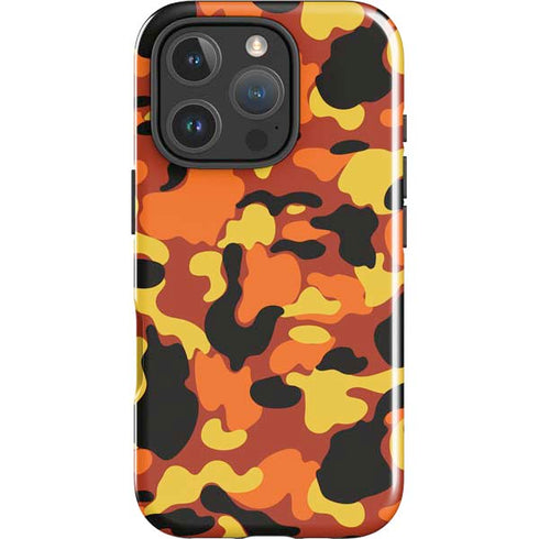 Orange Camo iPhone 16 Pro Max Impact Case